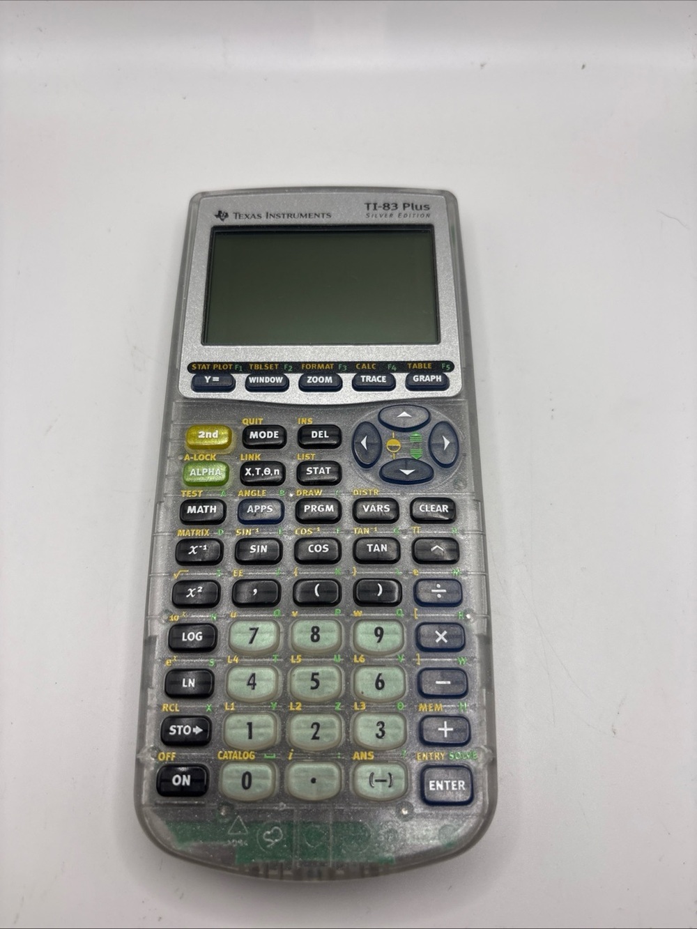 Texas Instruments TI83 Plus Silver Edition Graphing Calculator Clear Transparent